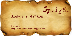 Szekér Ákos névjegykártya